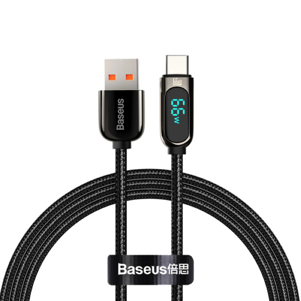 Кабель Baseus Display Fast Charging Data Cable USB to Type-C 66W 2m Black (CASX020101) на малюнкі №1