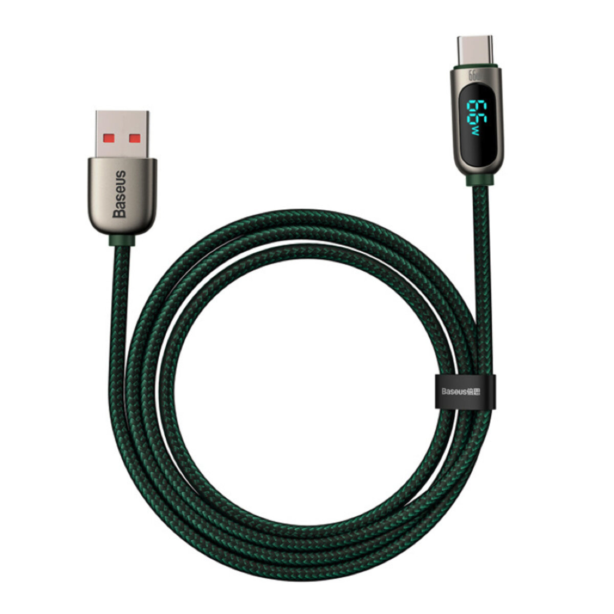Кабель Baseus Display Fast Charging Data Cable USB to Type-C 66W 2m Green (CASX020106) Фотографія №3 Кабель Baseus Display Fast Charging Data Cable USB to Type-C 66W 2m Green (CASX020106) на малюнкі №3