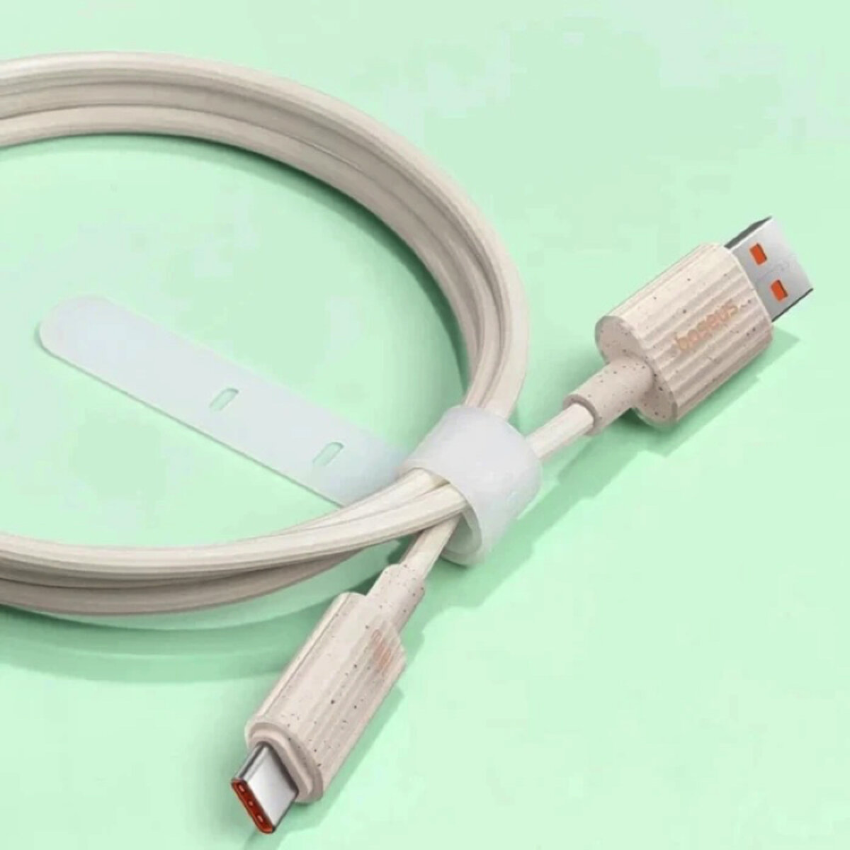 Кабель Baseus Habitat Series Fast Charging Cable USB to Type-C 100W 2m Wheat Pink (P10360203421-01) на картинке №5