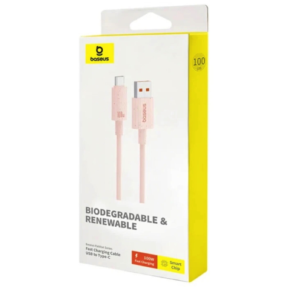 Кабель Baseus Habitat Series Fast Charging Cable USB to Type-C 100W 2m Wheat Pink (P10360203421-01) на картинке №2