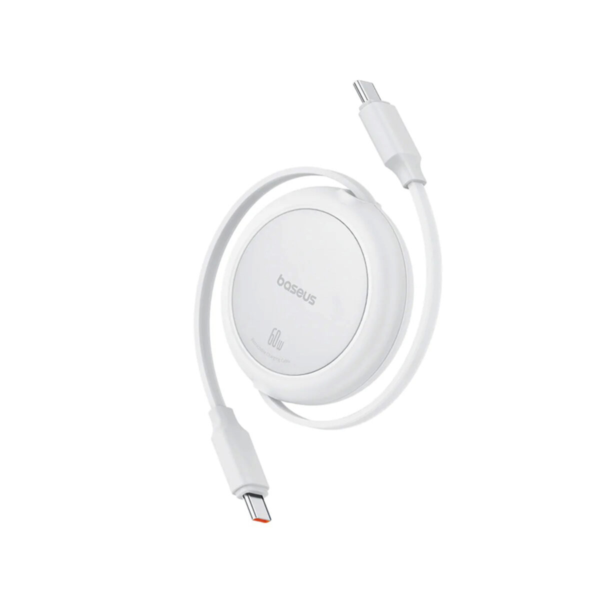 Кабель Baseus Free2Pull Mini Charging Cable USB-C to USB-C 60W 1m Moon White (P10364500211-01) на картинке №3