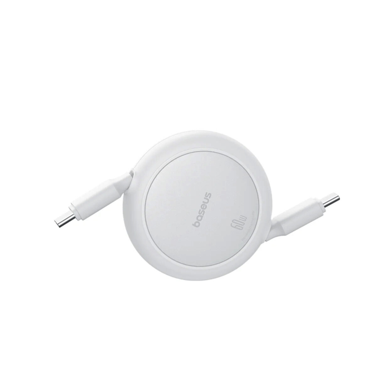 Кабель Baseus Free2Pull Mini Charging Cable USB-C to USB-C 60W 1m Moon White (P10364500211-01) на картинке №5
