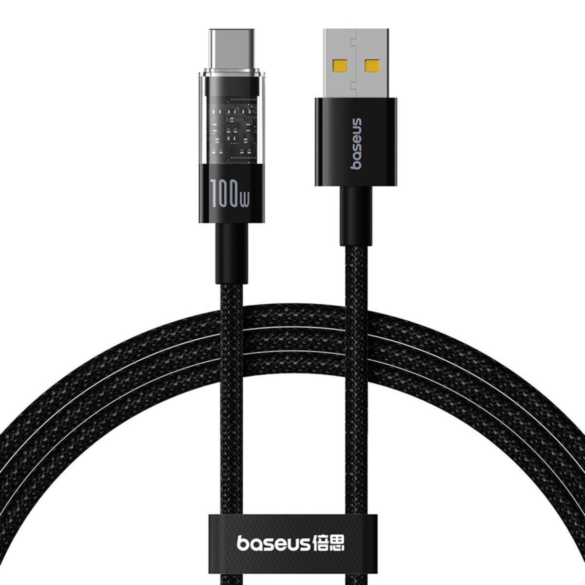 Кабель Baseus Gem Fast-Charging Data Cable USB to USB-C 100W 2m Cluster Black (P10373002111-01) Зображення №1 Кабель Baseus Gem Fast-Charging Data Cable USB to USB-C 100W 2m Cluster Black (P10373002111-01) дивитися фото №1