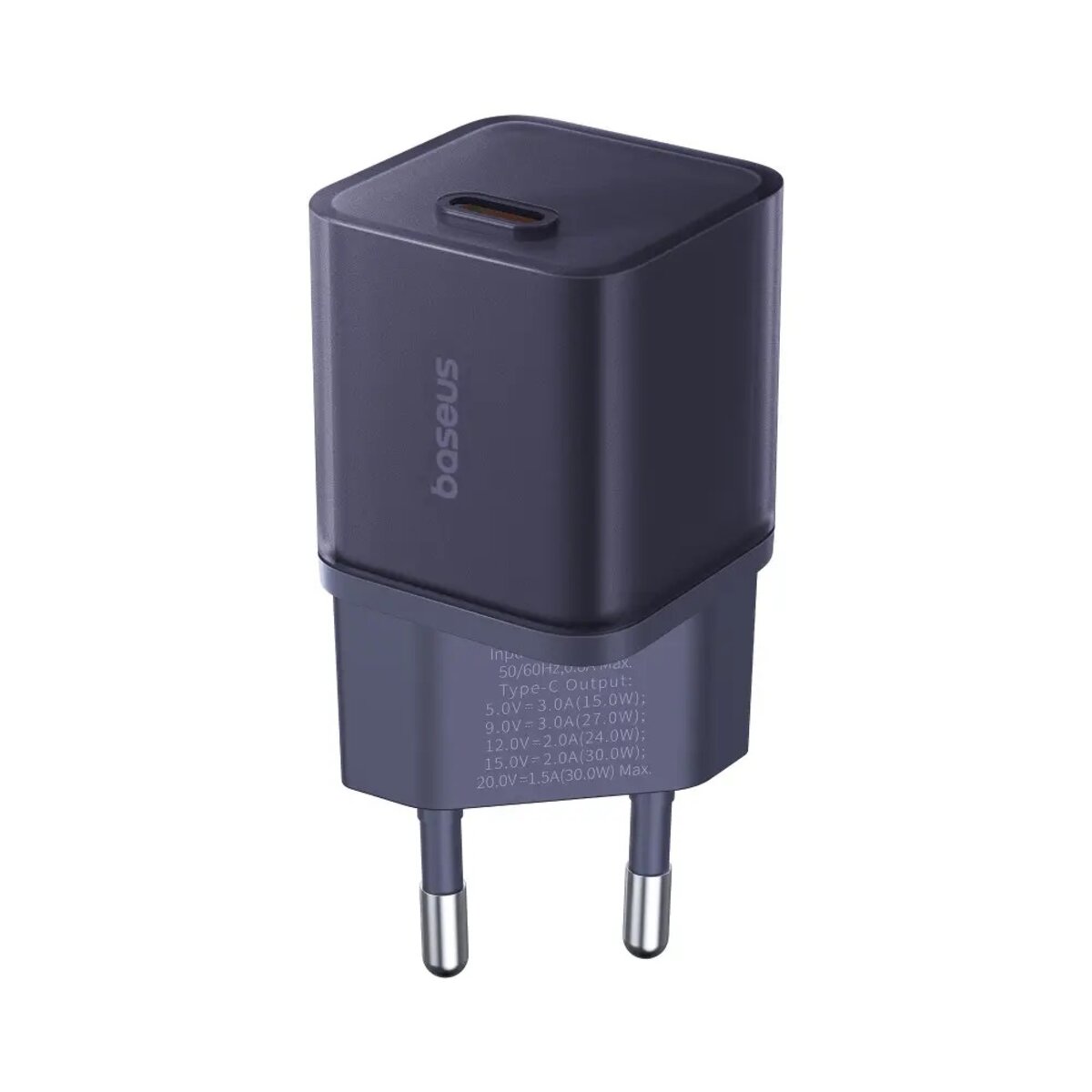 Мережевий зарядний пристрій Baseus  GaN5 Fast Charger(mini) 1C 30W EU Purple (CCGN070705) на картинке №1