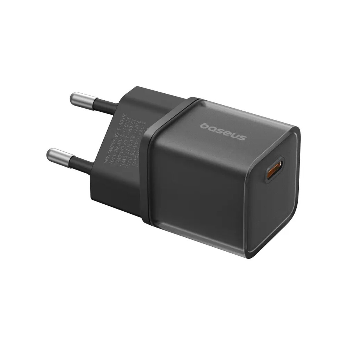 Мережевий зарядний пристрій Baseus  GaN5S Fast Charger 1C 30W EU Cluster Black (P10162504113-00) на картинке №5