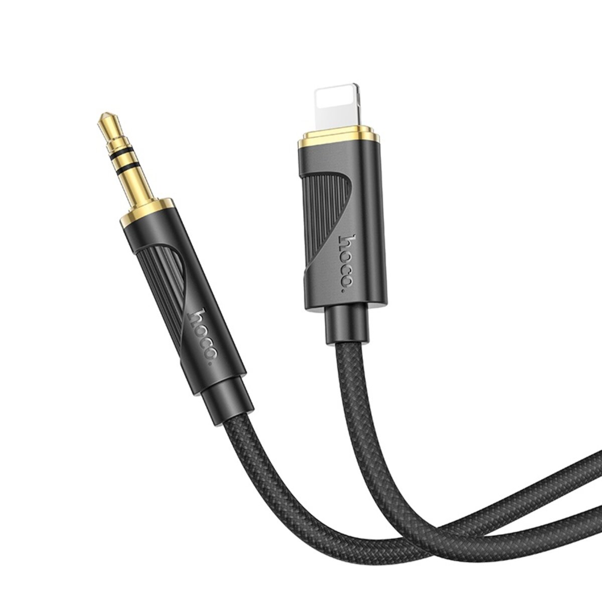 Аудiокабель HOCO UPA30 Friend digital audio conversion cable iP Black (6942007625494) на картинке №1