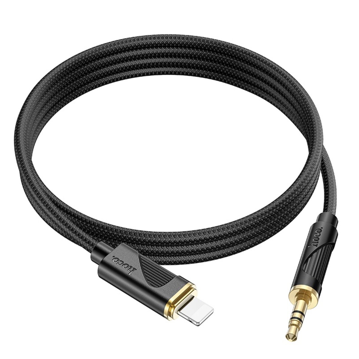 Аудiокабель HOCO UPA30 Friend digital audio conversion cable iP Black (6942007625494) на картинке №3
