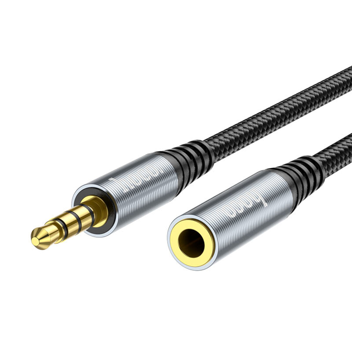 Аудiокабель HOCO UPA20 3.5 audio extension cable male to female (L=2M) Metal Gray (6931474762160) на малюнкі №3