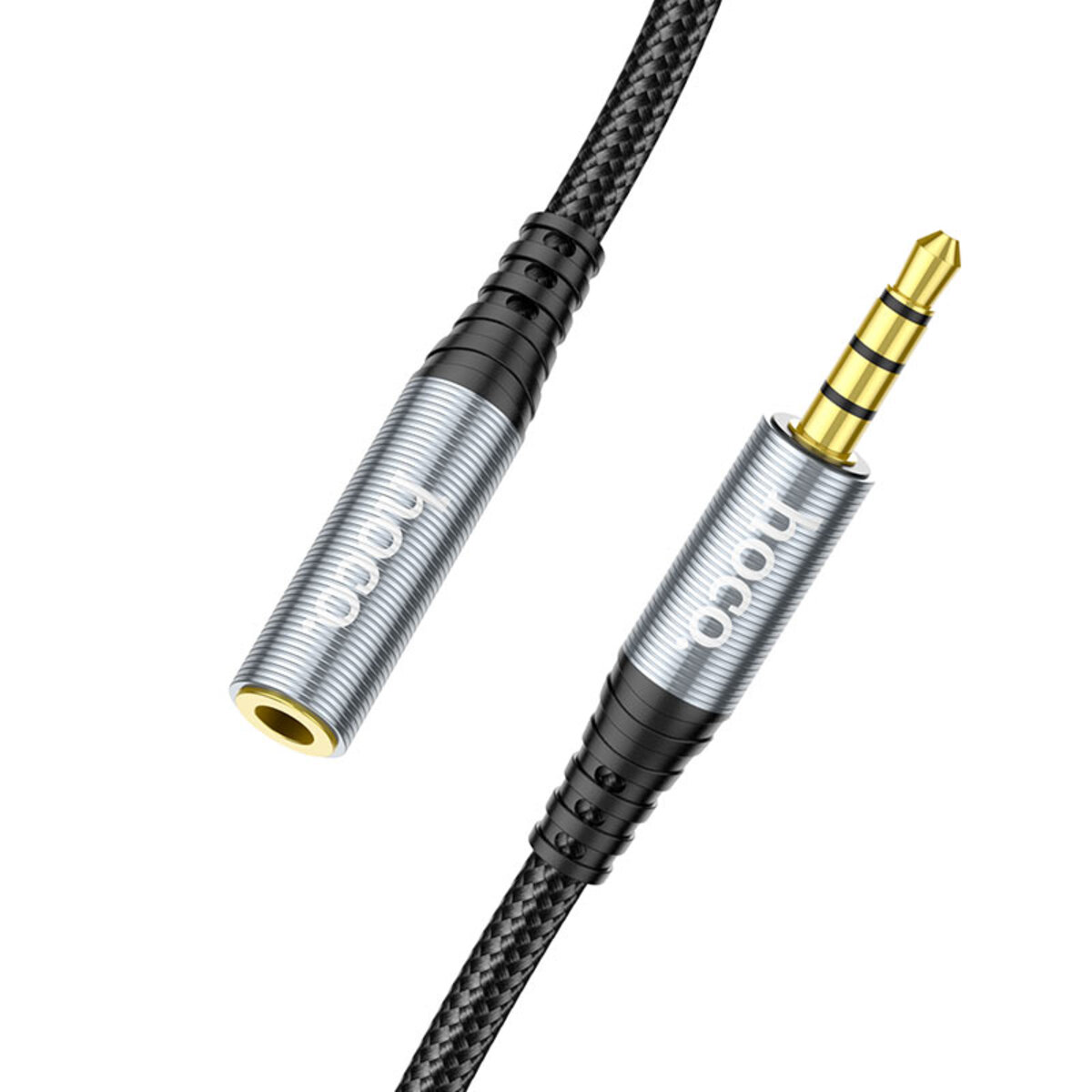 Аудiокабель HOCO UPA20 3.5 audio extension cable male to female (L=2M) Metal Gray (6931474762160) на малюнкі №5