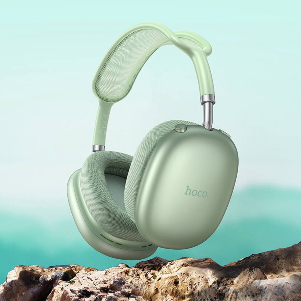 Бездротові навушники HOCO W55 Pleasing BT headphones Green Фотографія №4 Бездротові навушники HOCO W55 Pleasing BT headphones Green на малюнкі №4