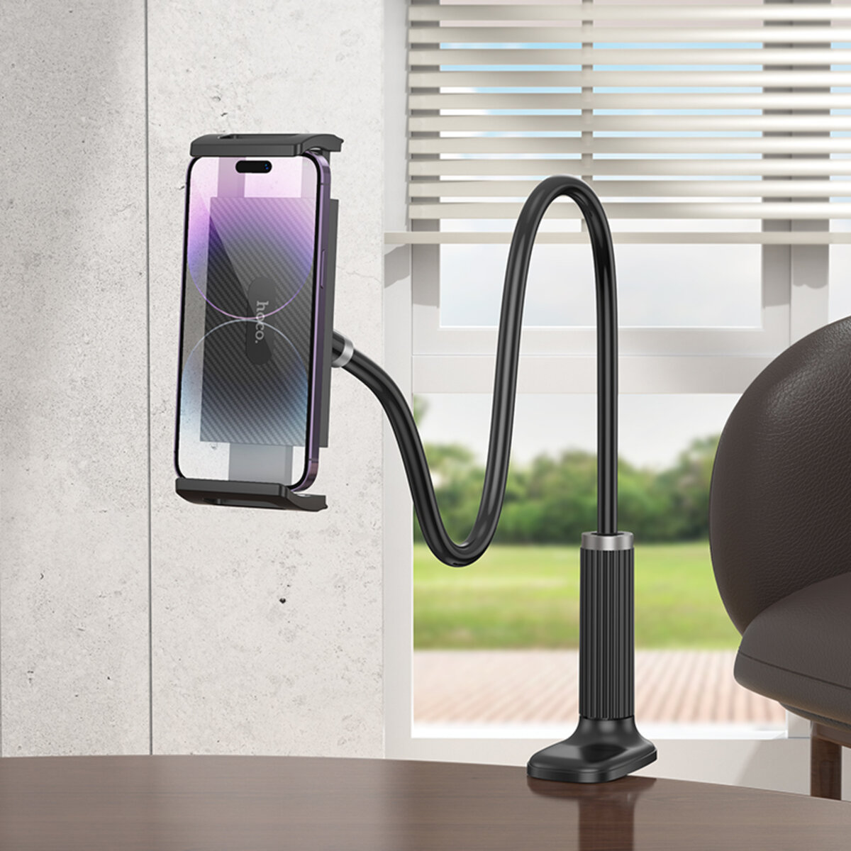 Тримач для телефона HOCO HD10 Bamboo lazy stand Black на малюнкі №5