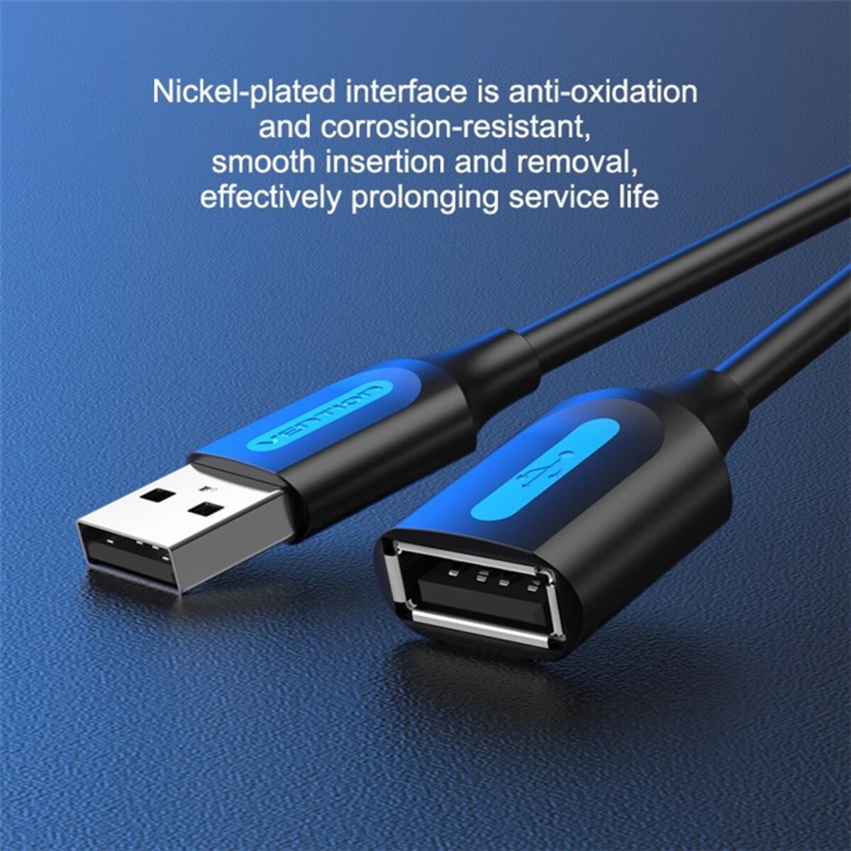 Кабель Vention USB 2.0 A Male to A Female Extension Cable 5M black PVC Type (CBIBJ) Фотографія №6 Кабель Vention USB 2.0 A Male to A Female Extension Cable 5M black PVC Type (CBIBJ) на малюнкі №6