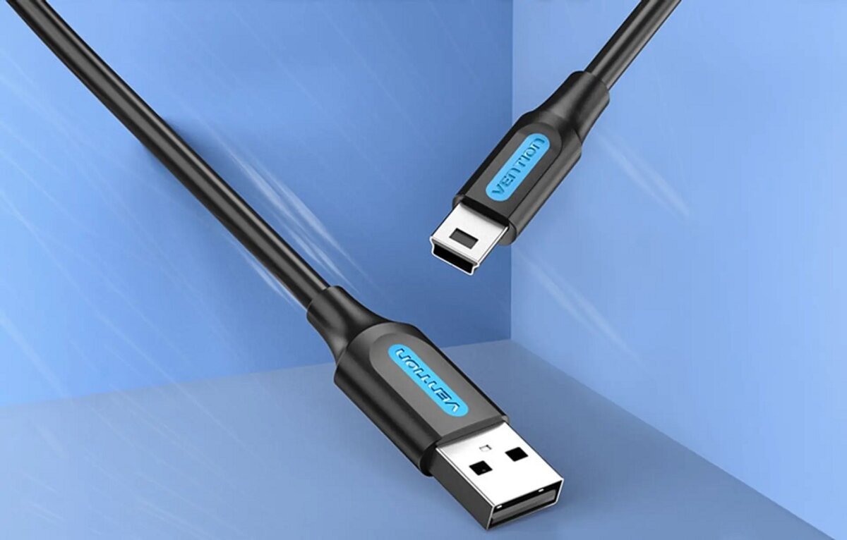 Кабель Vention USB 2.0 A Male to Mini-B Male Cable 0.5M Black PVC Type (COMBD) Фотографія №2 Кабель Vention USB 2.0 A Male to Mini-B Male Cable 0.5M Black PVC Type (COMBD) на малюнкі №2