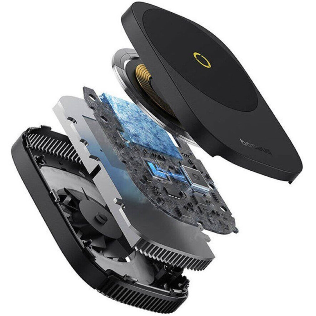 Бездротовий зарядний пристрій з кулером для мобільного Baseus MagPro II Series Ultra-Thin Magnetic Phone Cooler (with Wireless Charger) Cosmic Black на малюнкі №7