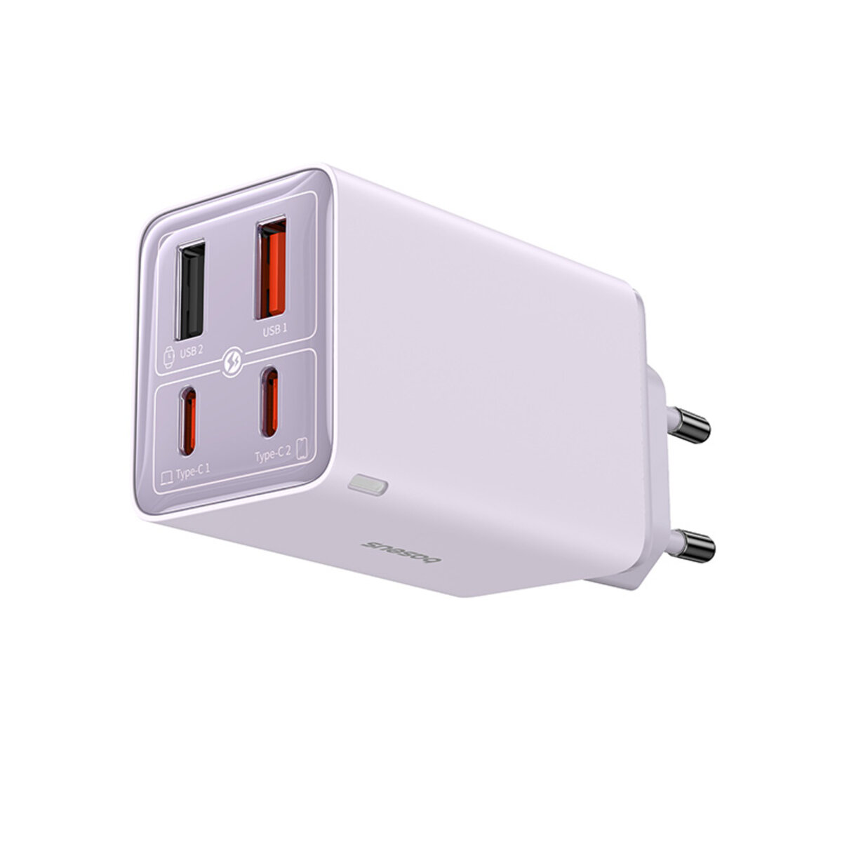 Мережевий зарядний пристрій Baseus GaN6 Pro Fast Charger 2C+2U 65W EU Star Purple(With:Mini White Cable Type-C to Type-C 100W(20V/5A) 1m Star Purple） на малюнкі №1