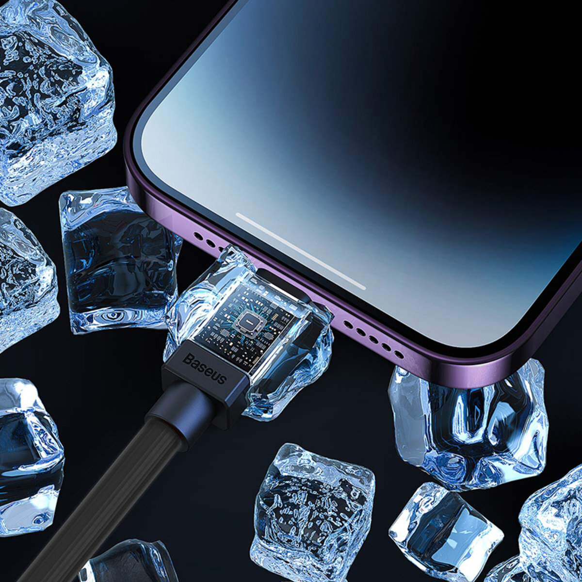 Кабель Baseus CoolPlay Series Fast Charging Cable USB to iP 2.4A 1m Black (CAKW000401) на картинке №8