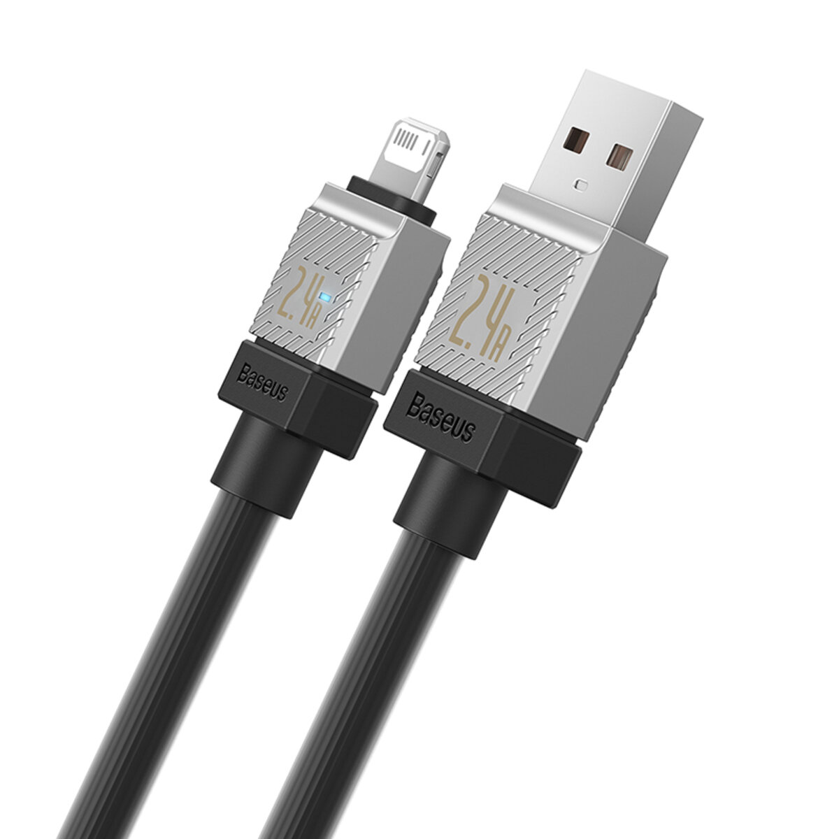 Кабель Baseus CoolPlay Series Fast Charging Cable USB to iP 2.4A 1m Black (CAKW000401) на картинке №3