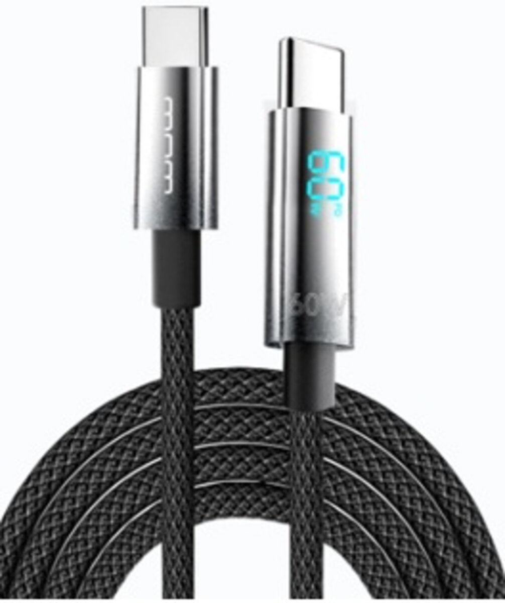 Кабель WUW-X214 Type-C to Type-C PD60W 1m Black на картинке №1