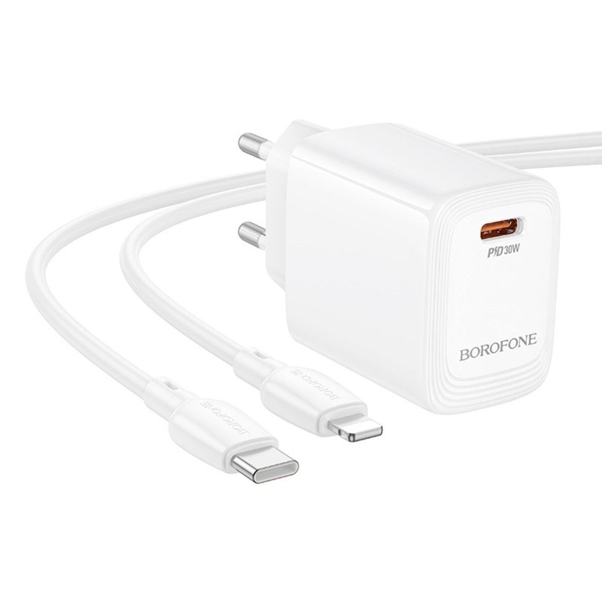 Мережевий зарядний пристрій BOROFONE BN28 Fuente single port PD30W charger (EU) White на малюнкі №3