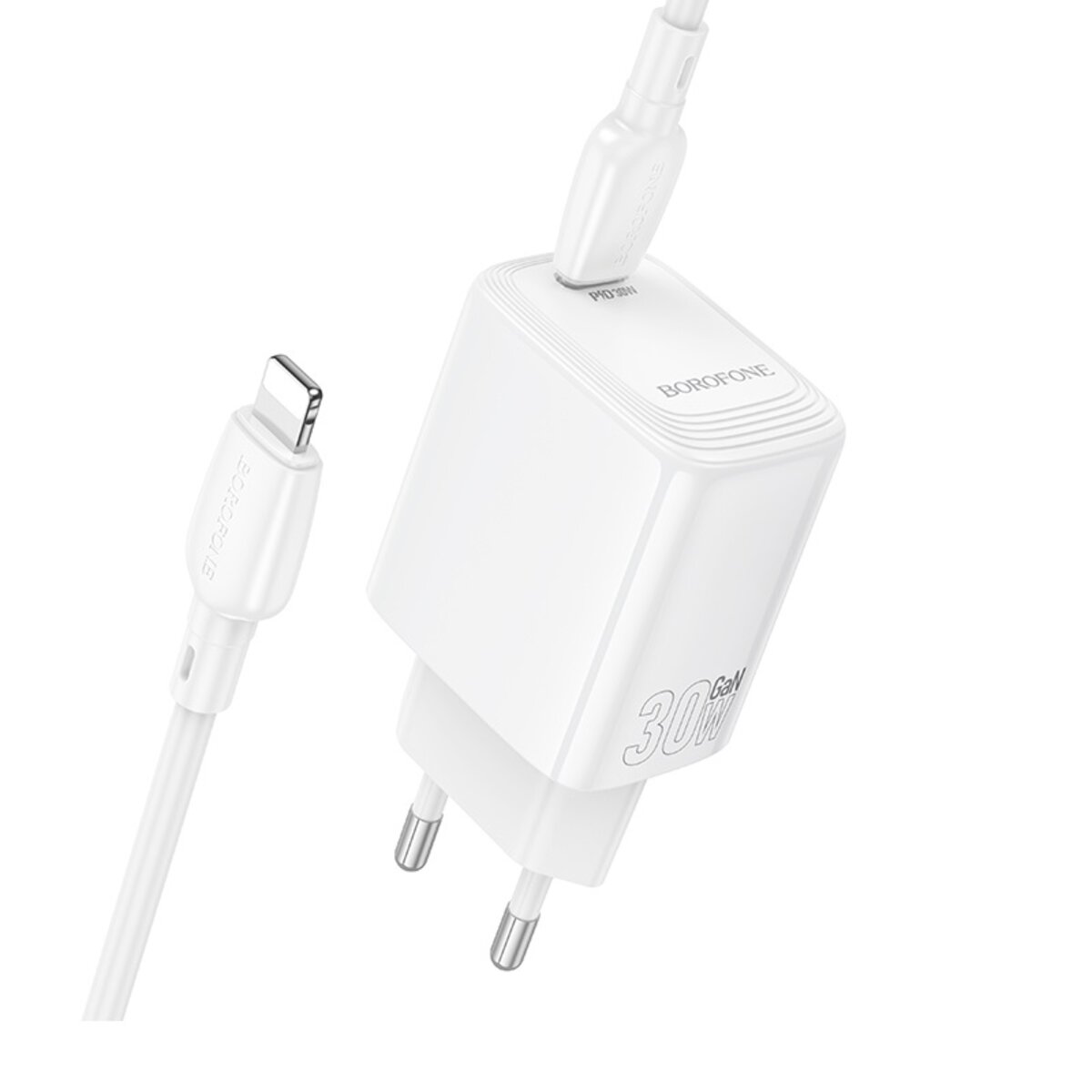 Мережевий зарядний пристрій BOROFONE BN28 Fuente single port PD30W charger (EU) White на малюнкі №7