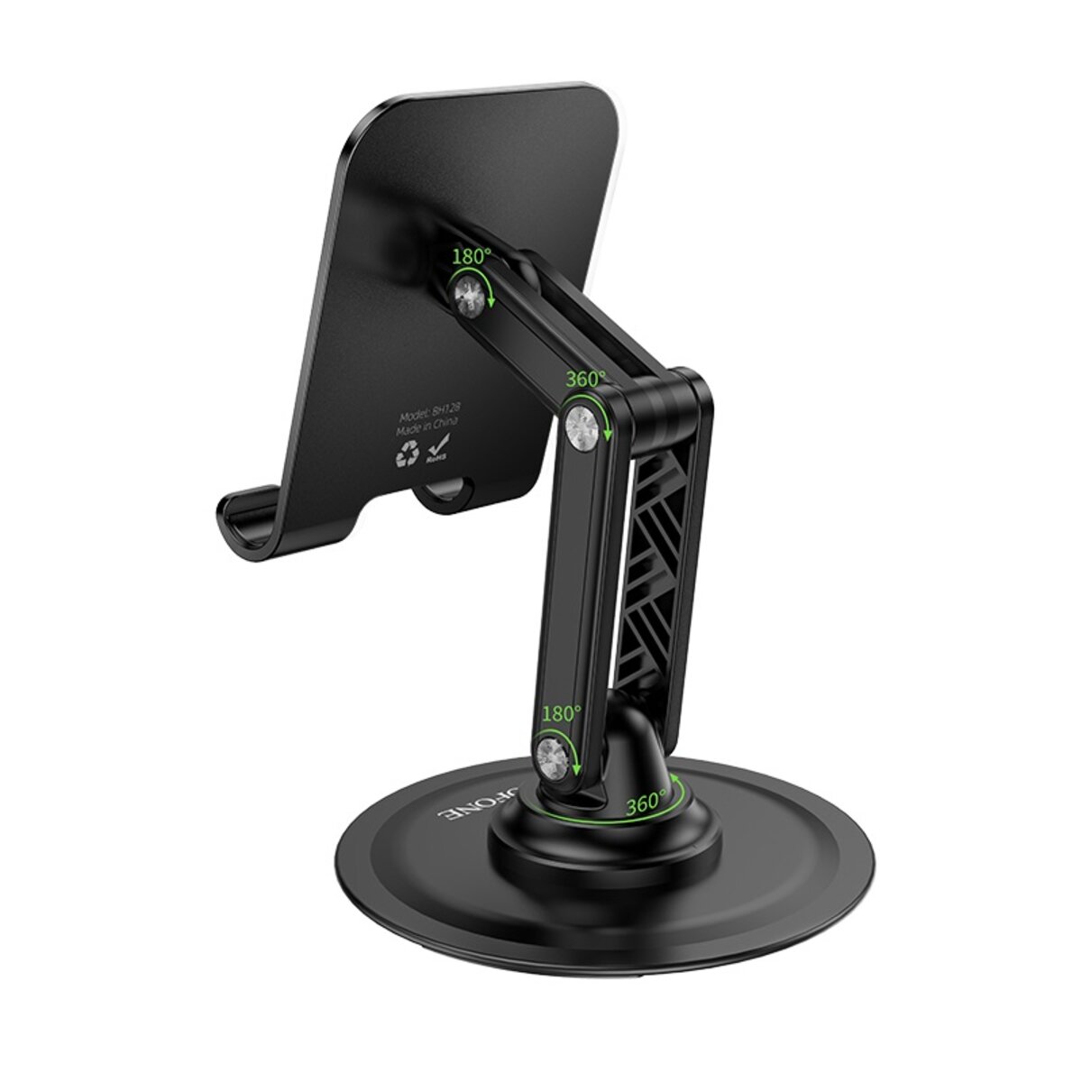 Тримач для телефона BOROFONE BH128 Admirado dual-axis rotating desktop stand Black на малюнкі №5