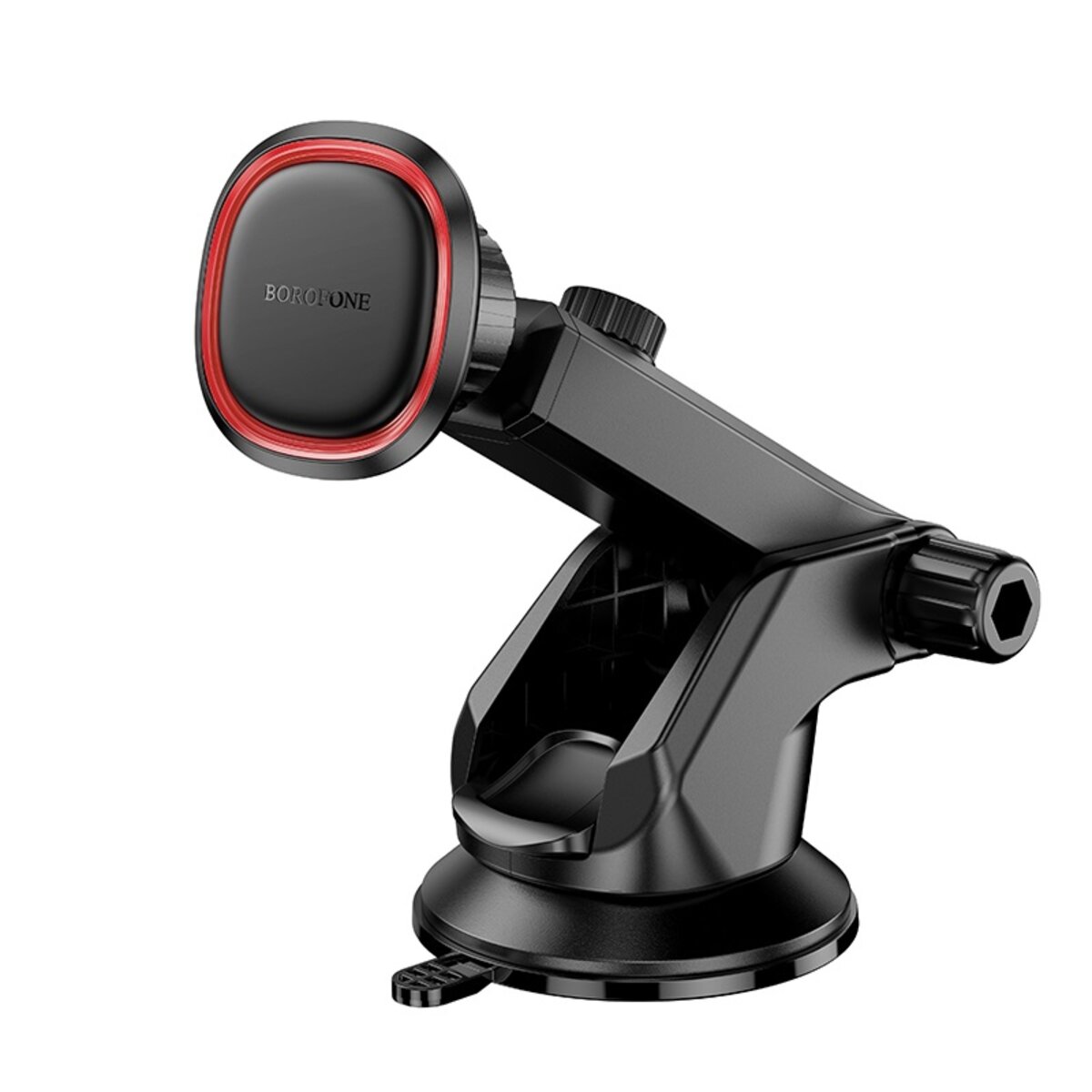 Автотримач для телефона BOROFONE BH125 Roman magnetic car holder (center console) Black and Red на малюнкі №4