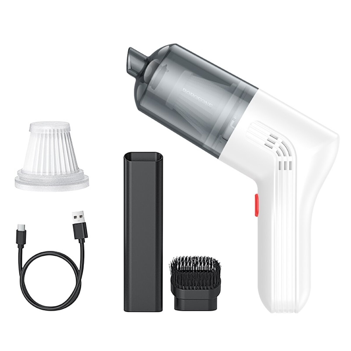 Автомобільний пилосос BOROFONE FC4 Diamond brushless portable car vacuum cleaner White на малюнкі №5