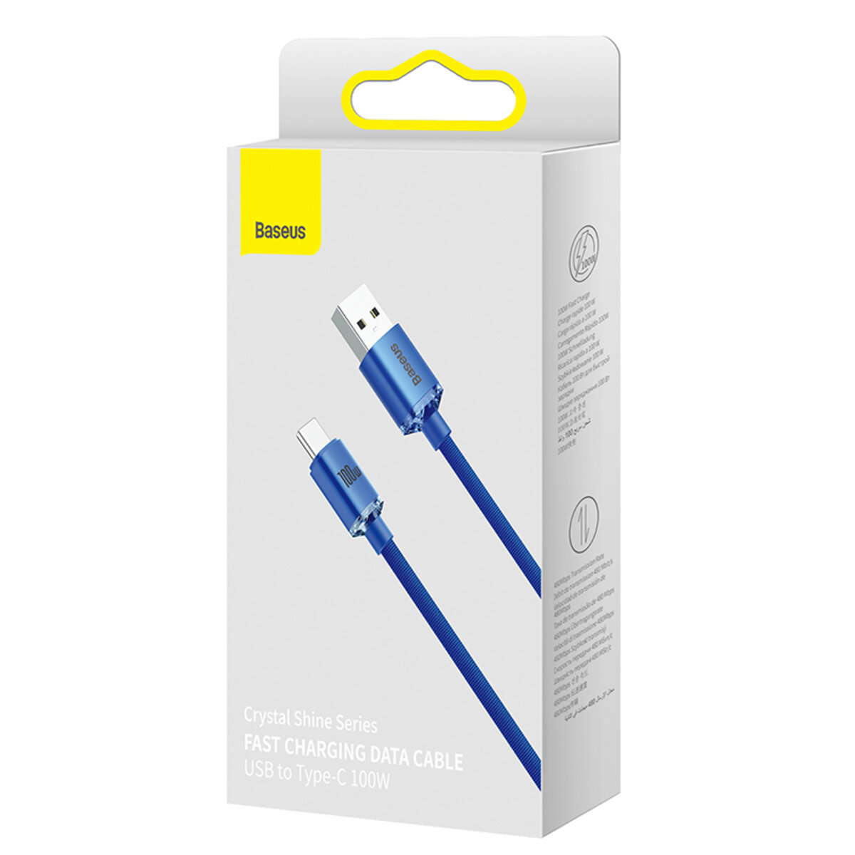 Кабель Baseus Crystal Shine Series Fast Charging Data Cable USB to Type-C 100W 2m Blue на малюнкі №2
