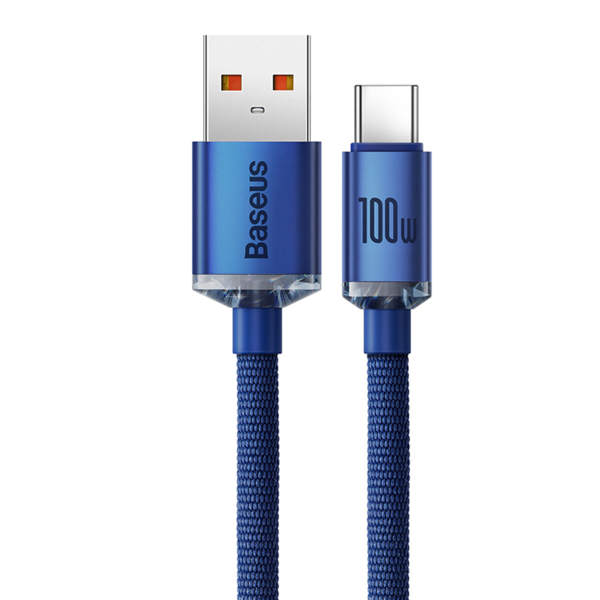 Кабель Baseus Crystal Shine Series Fast Charging Data Cable USB to Type-C 100W 2m Blue на малюнкі №3