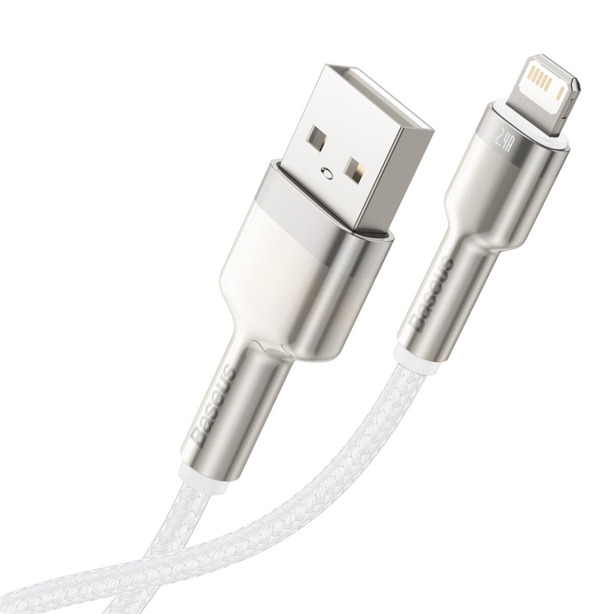 Кабель Baseus Cafule Series Metal Data Cable USB to IP 2.4A 2m White на малюнкі №4