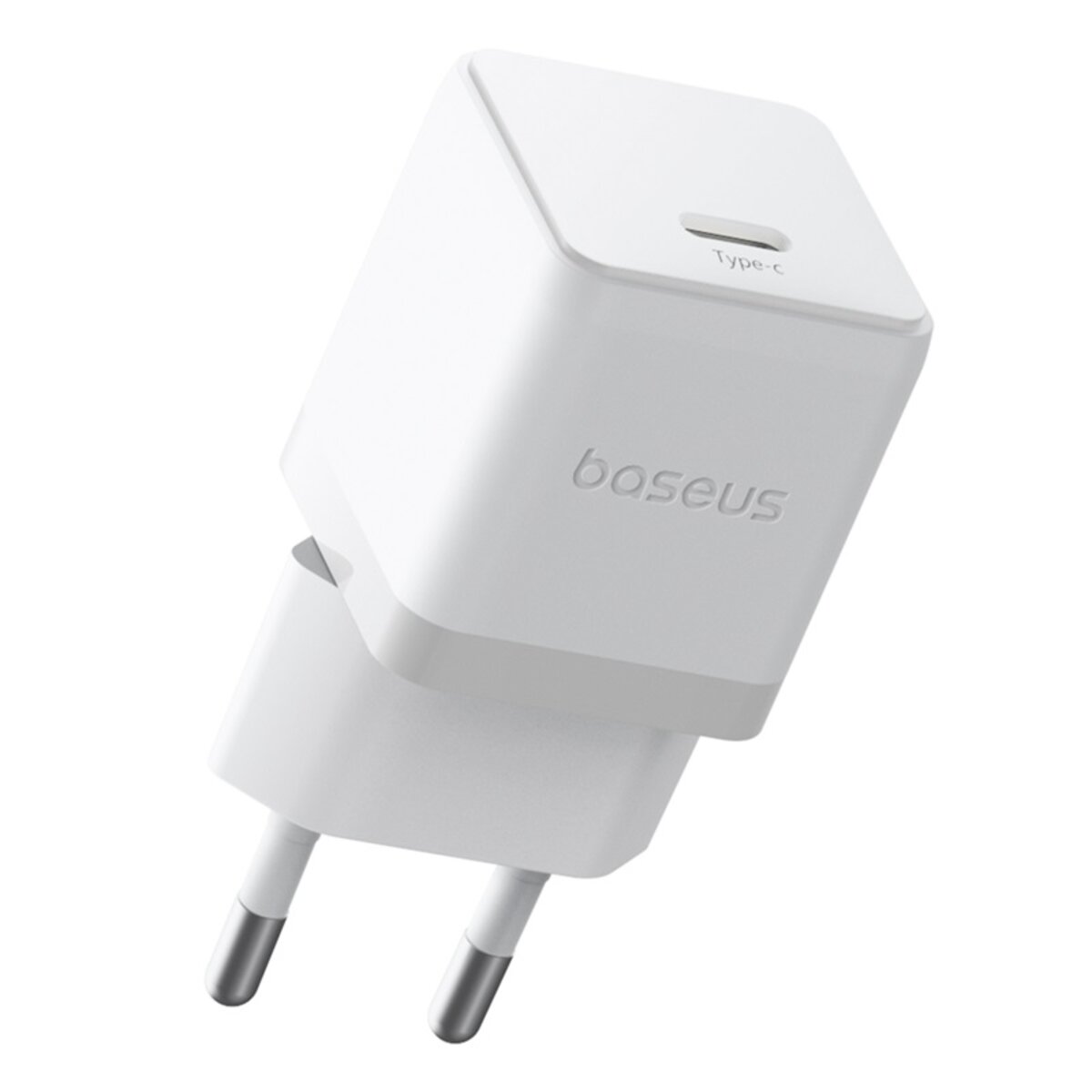 Мережевий зарядний пристрій Baseus Palm Fast Charger 1C 20W EU Moon White (with Baseus Mini White Cable USB-C to USB-C 60W (20V/3A) 1m Moon White) на малюнкі №5