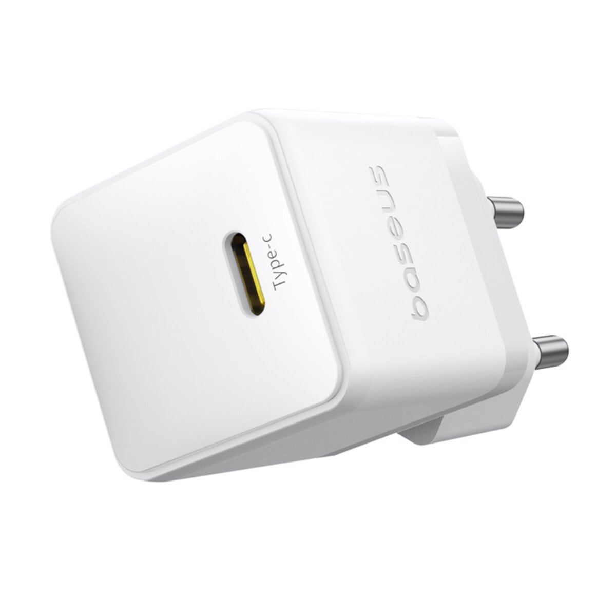 Мережевий зарядний пристрій Baseus Palm Fast Charger 1C 20W EU Moon White (with Baseus Mini White Cable USB-C to USB-C 60W (20V/3A) 1m Moon White) на малюнкі №4