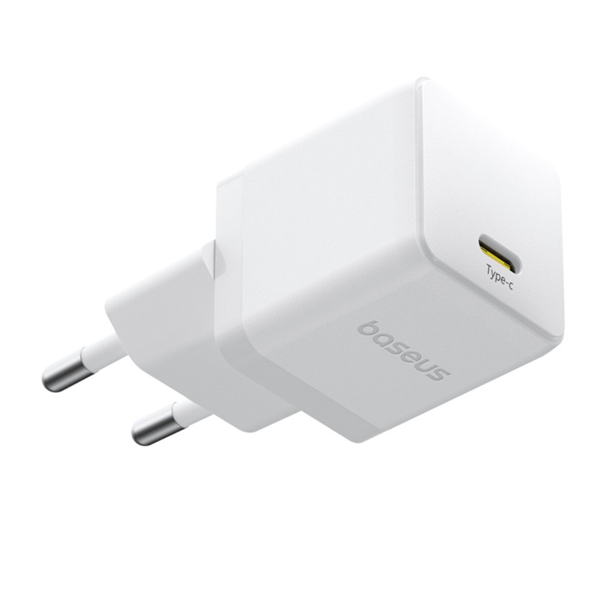 Мережевий зарядний пристрій Baseus Palm Fast Charger 1C 20W EU Moon White (with Baseus Mini White Cable USB-C to USB-C 60W (20V/3A) 1m Moon White) на малюнкі №3