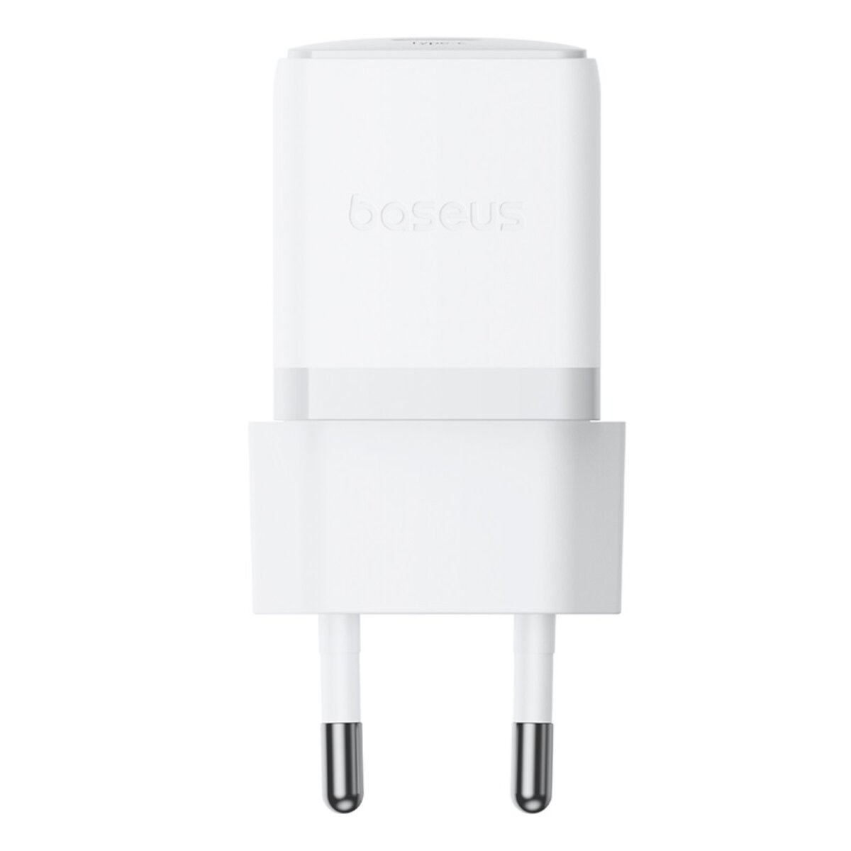 Мережевий зарядний пристрій Baseus Palm Fast Charger 1C 20W EU Moon White (with Baseus Mini White Cable USB-C to USB-C 60W (20V/3A) 1m Moon White) на малюнкі №1