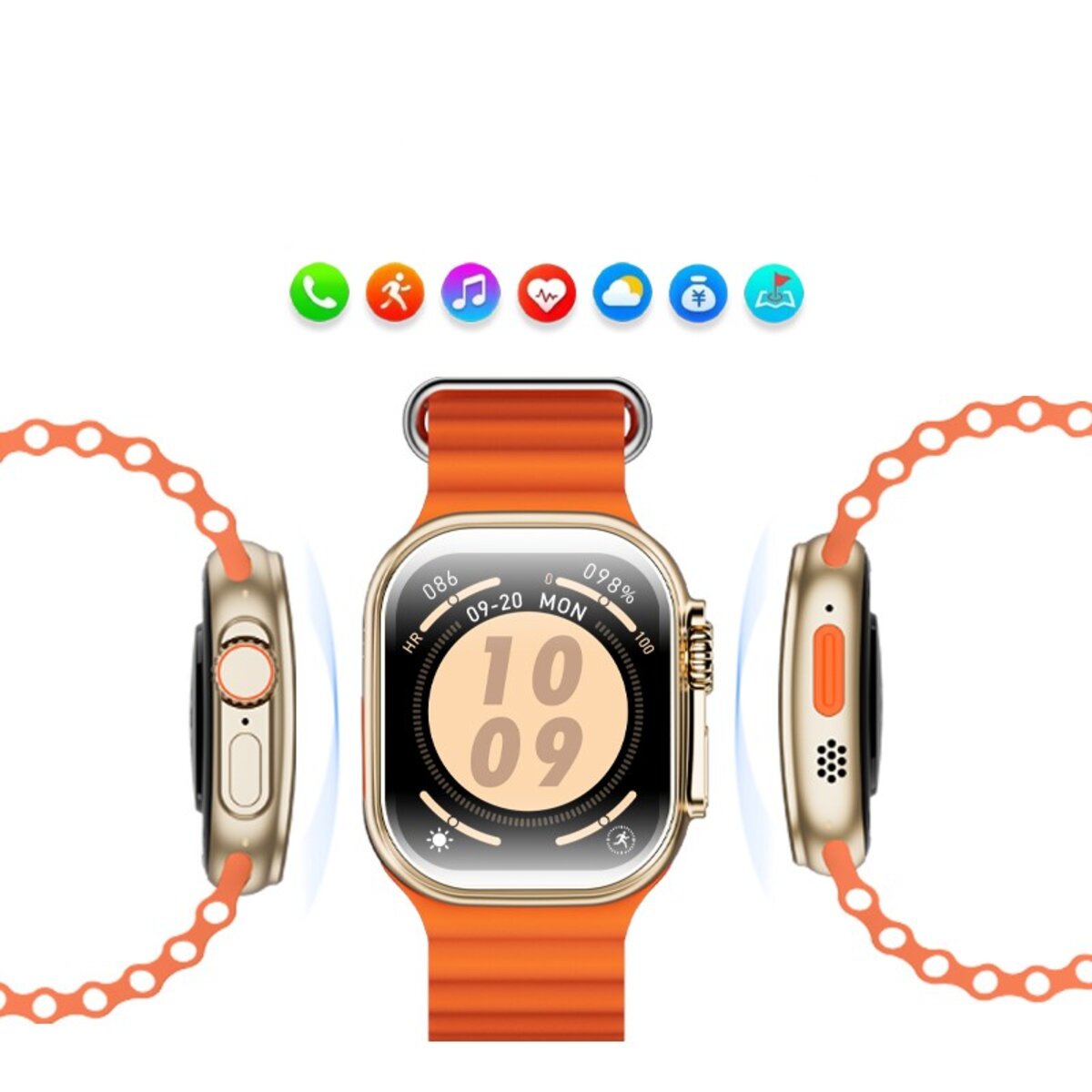 Смарт-годинник W&O X10 Ultra 3 IP67 Gold (WOX10U3GO) на картинке №4