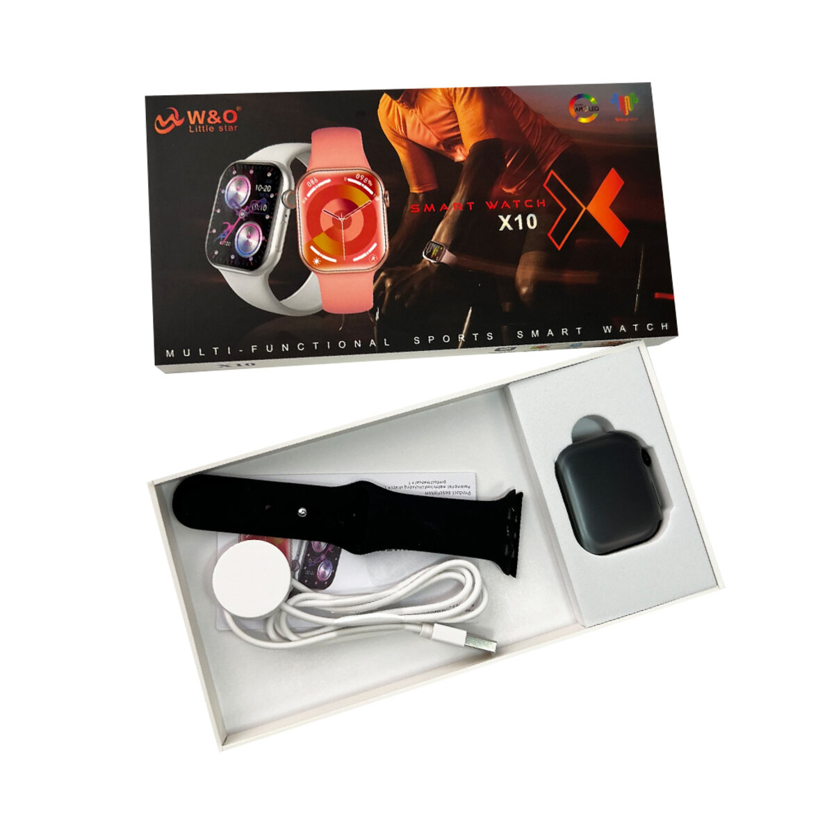 Смарт-годинник W&O X10 Amoled+IP67 Black (WOX10BL) Фотографія №7 Смарт-годинник W&O X10 Amoled+IP67 Black (WOX10BL) на малюнкі №7