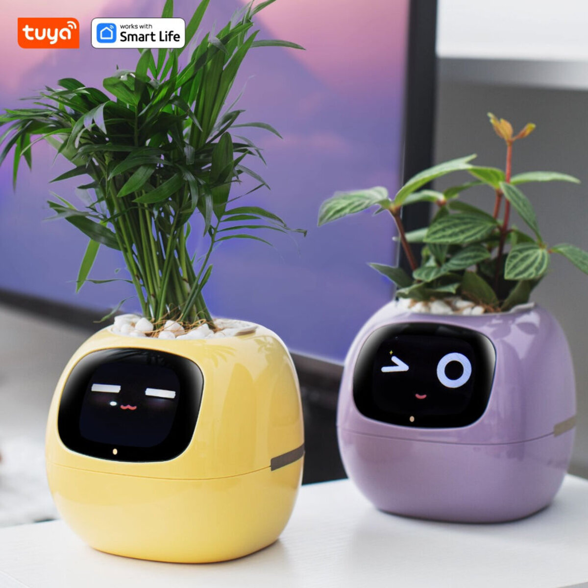 Інтерактивний розумний горщик для рослин Ivy Smart Planter Tuya AI, Purple (ISPTAPR) на картинке №2