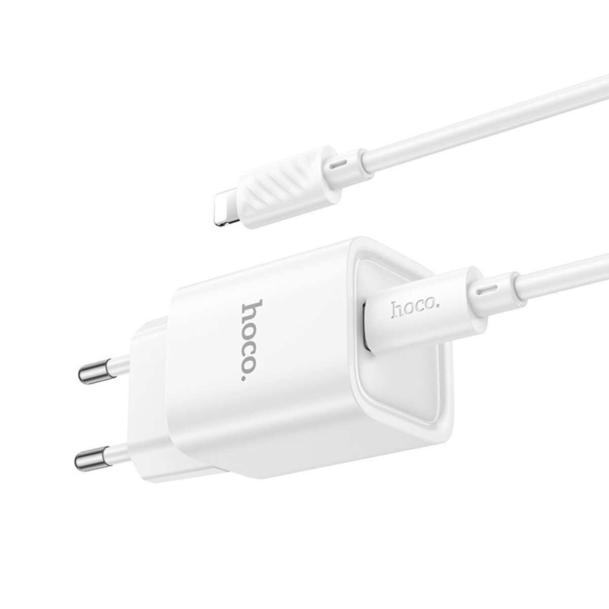 Мережевий зарядний пристрій HOCO C148A Charm single port PD30W charger set (C to iP) (EU) White на малюнкі №5