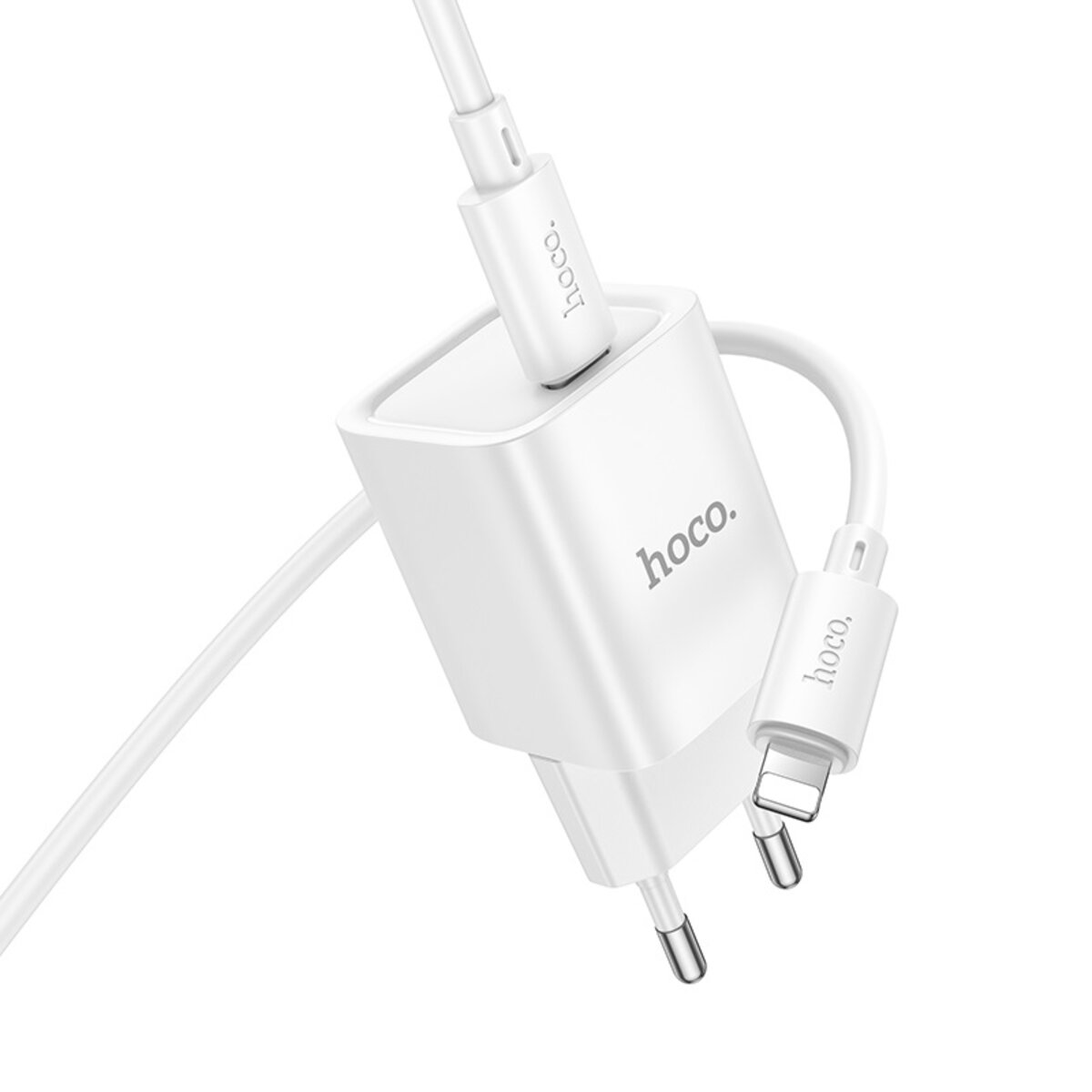 Мережевий зарядний пристрій HOCO C148A Charm single port PD30W charger set (C to iP) (EU) White на малюнкі №3