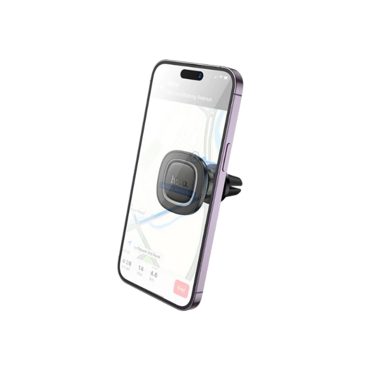 Автотримач для телефона HOCO H72 Crown magnetic car holder (air outlet) Black Metal Gray на малюнкі №5