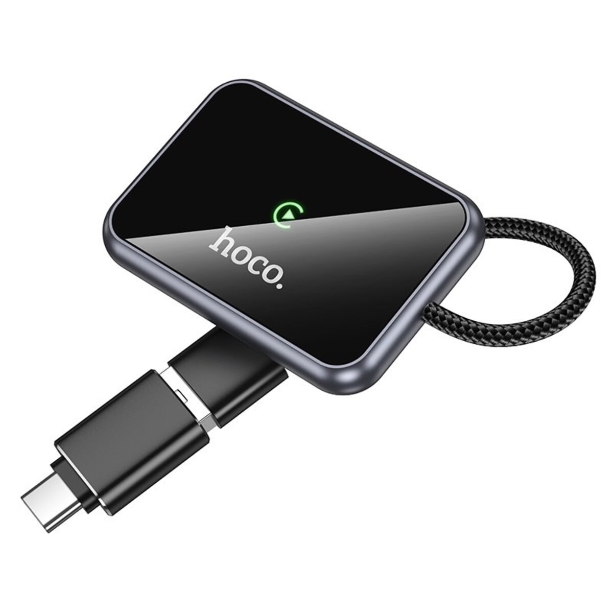 Адаптер HOCO HU1 Way car wireless CarPlay adapter Metal Gray на малюнкі №5