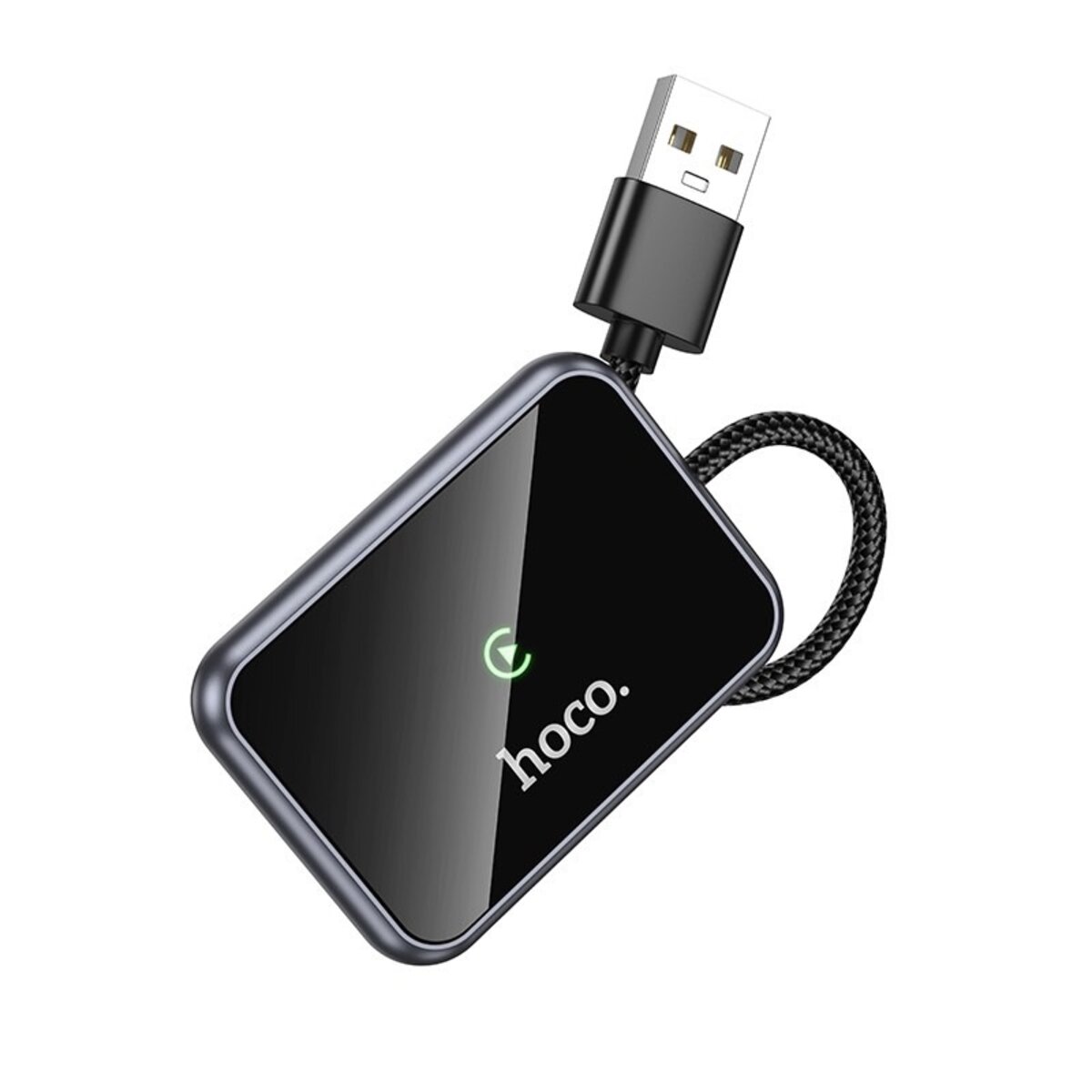 Адаптер HOCO HU1 Way car wireless CarPlay adapter Metal Gray на малюнкі №3