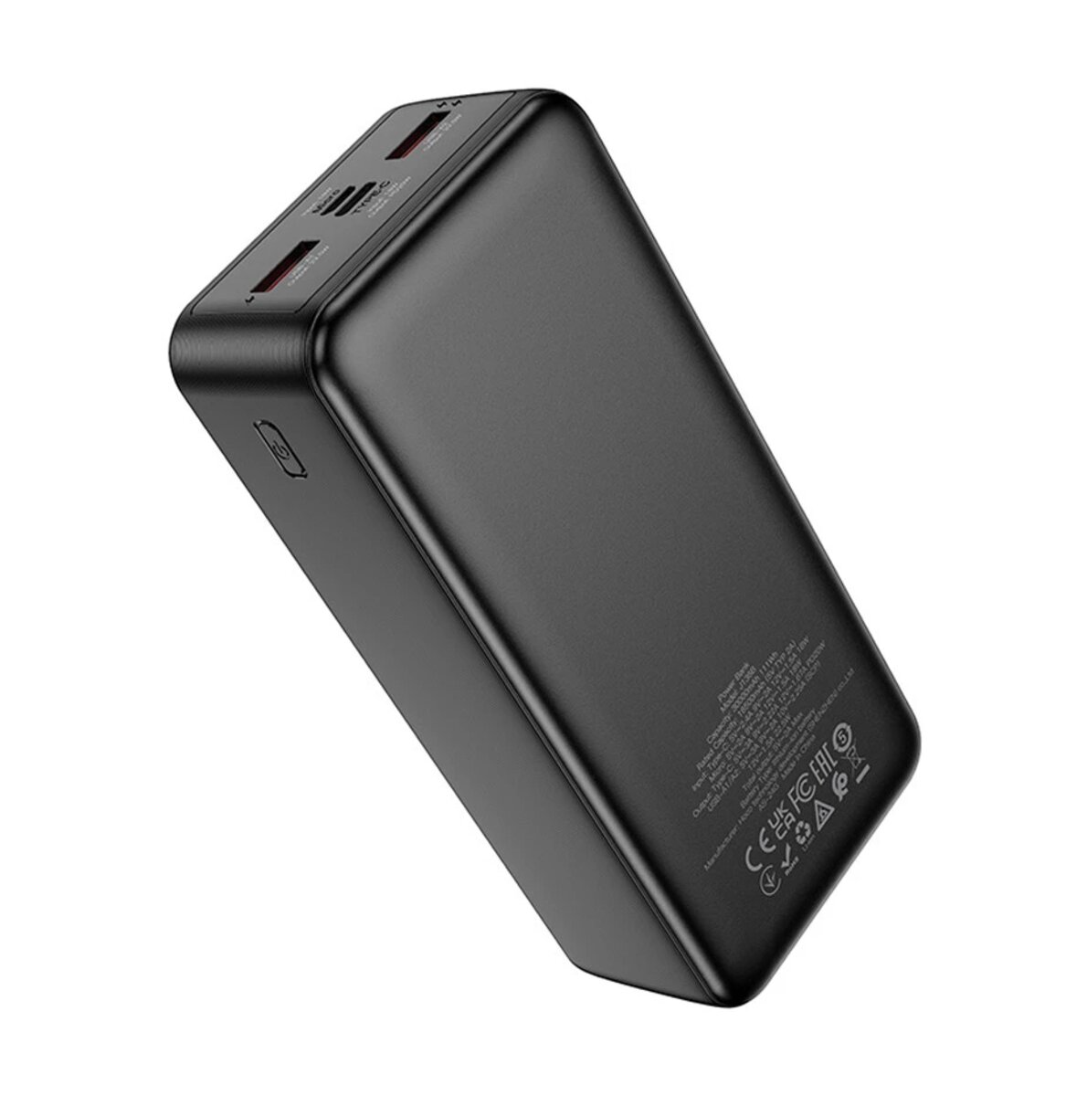 Зовнішній акумулятор HOCO J136B Sirui 22.5W+PD20W fully compatible power bank (30000mAh) Black на малюнкі №4
