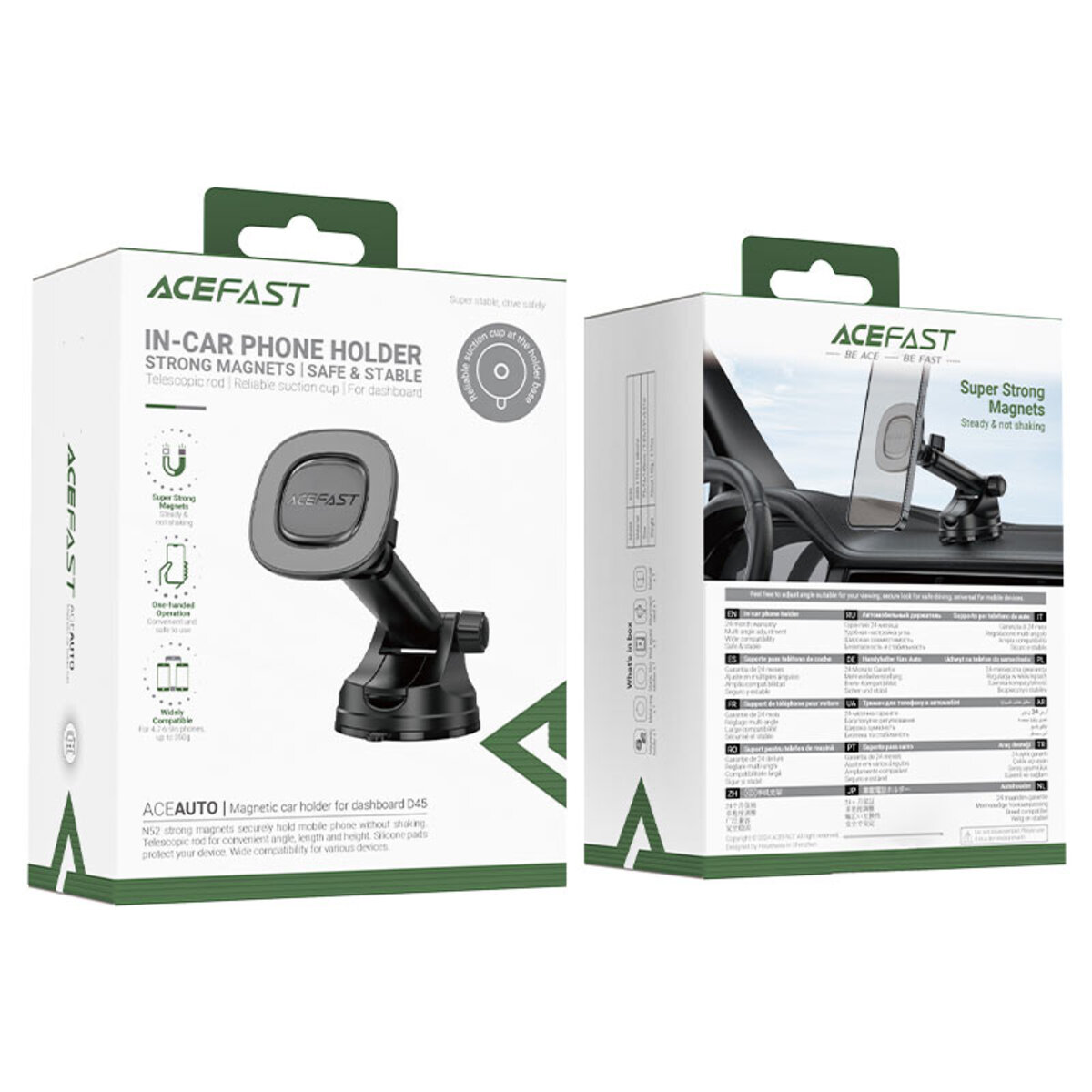 Автотримач для телефона ACEFAST D45 magnetic car holder for dashboard Black на малюнкі №2