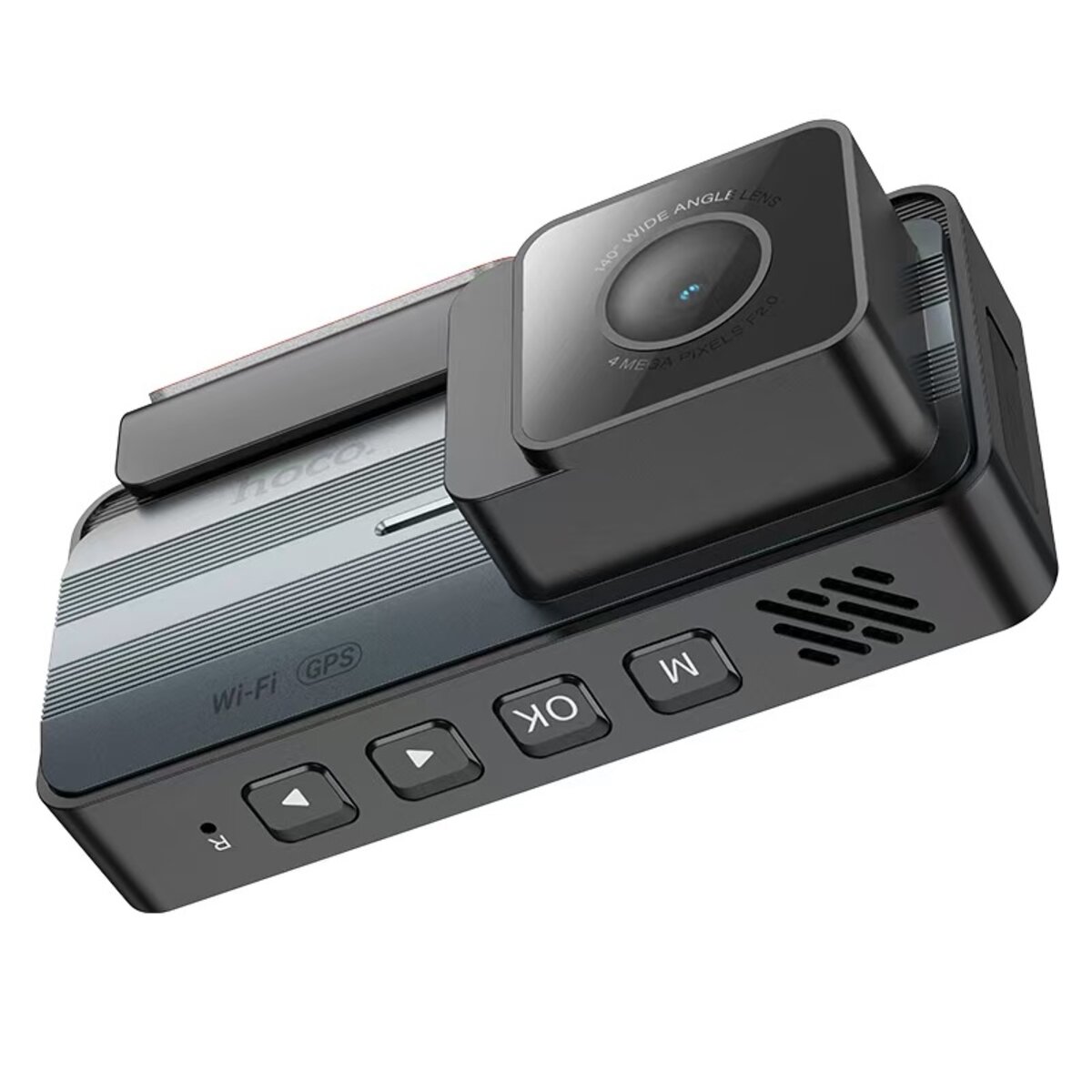 Відеореєстратор HOCO DV12 driving recorder 2K display GPS(with rear camera) Silvery Gray на малюнкі №3