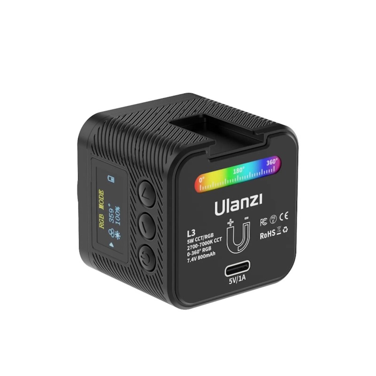 Відеосвітло Ulanzi Vijim L3 RGB COB Fill Light (UV-L052GBB1 L3 RGB) на малюнкі №3
