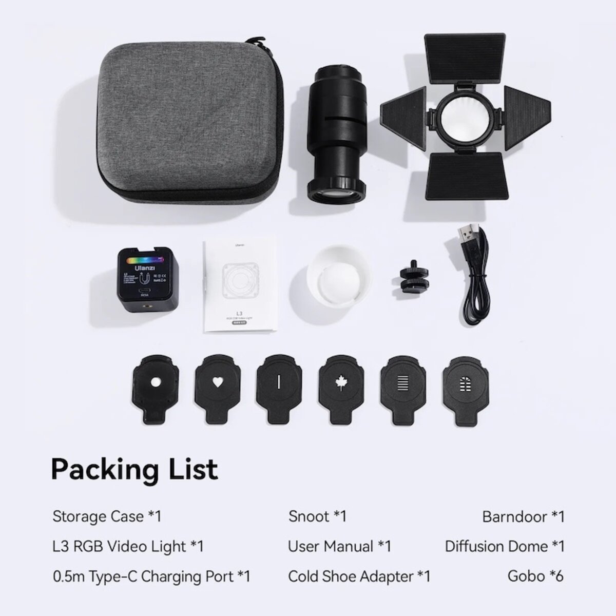 Відеосвітло Ulanzi Vijim L3 RGB COB Fill Light (UV-L052GBB1 L3 RGB) на малюнкі №2