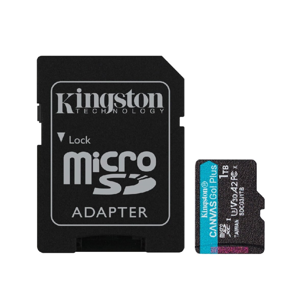 Карта памяті microSDXC (UHS-1 U3) Kingston Canvas Go Plus 1TB class 10 A2 V30 (R170MB/s, W90MB/s) (adapter SD) (SDCG3/1TB) Фото 1 Карта памяті microSDXC (UHS-1 U3) Kingston Canvas Go Plus 1TB class 10 A2 V30 (R170MB/s, W90MB/s) (adapter SD) (SDCG3/1TB) на картинке №1
