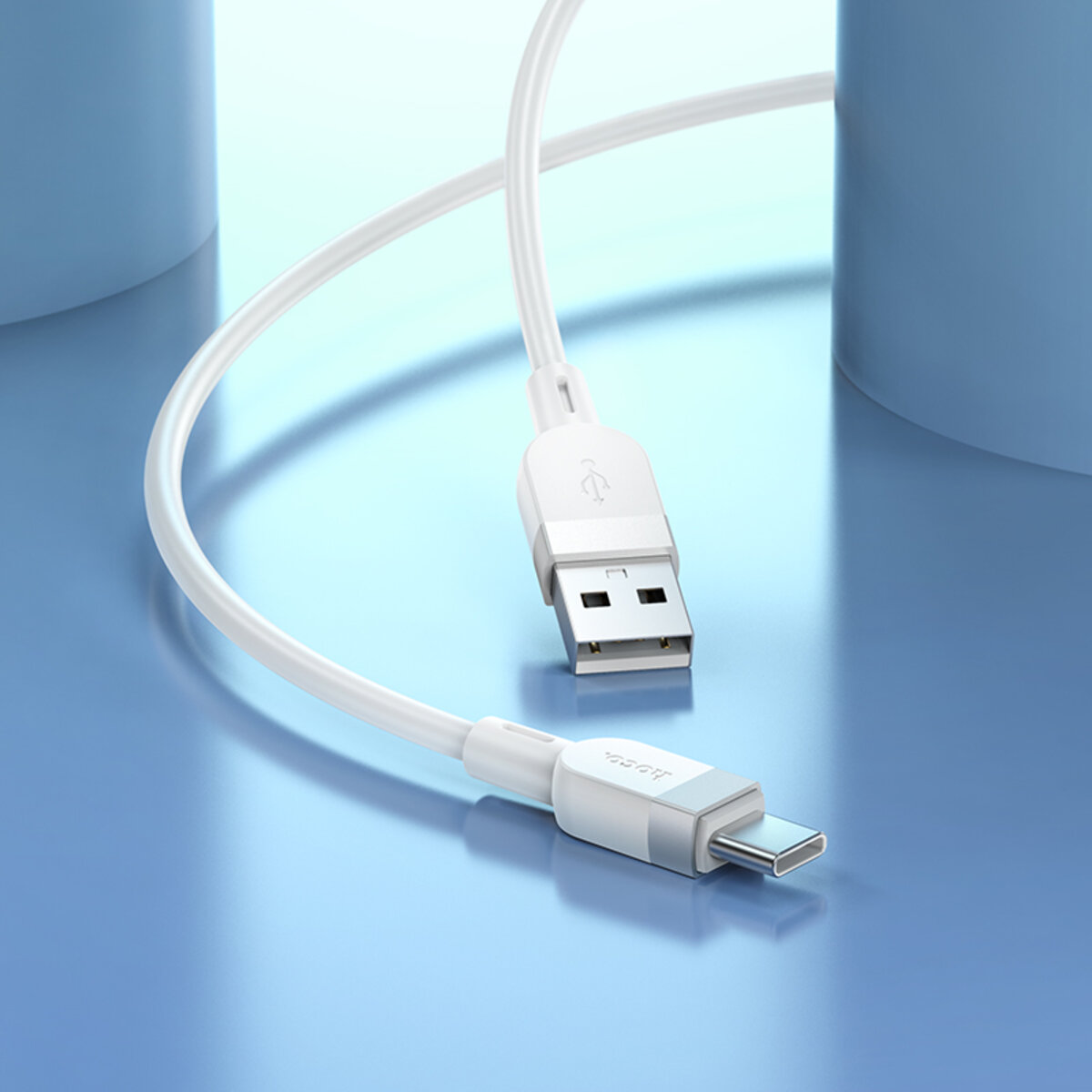 Кабель HOCO X109 Energy silicone charging data cable Type-C(L=1M) White на малюнкі №5