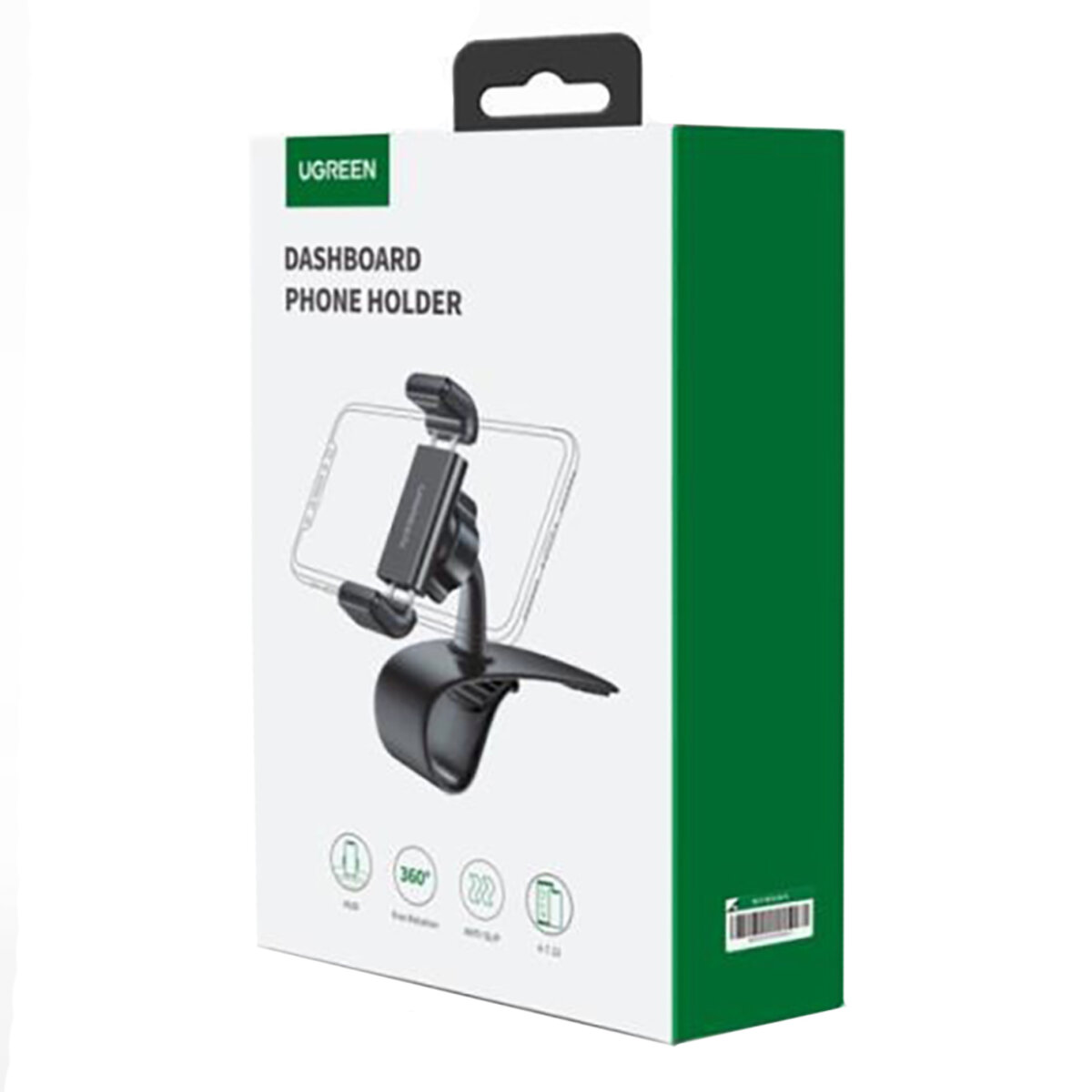 Автотримач для телефона UGREEN LP189 Dashboard Snap Clip Phone Holder Black на малюнкі №2